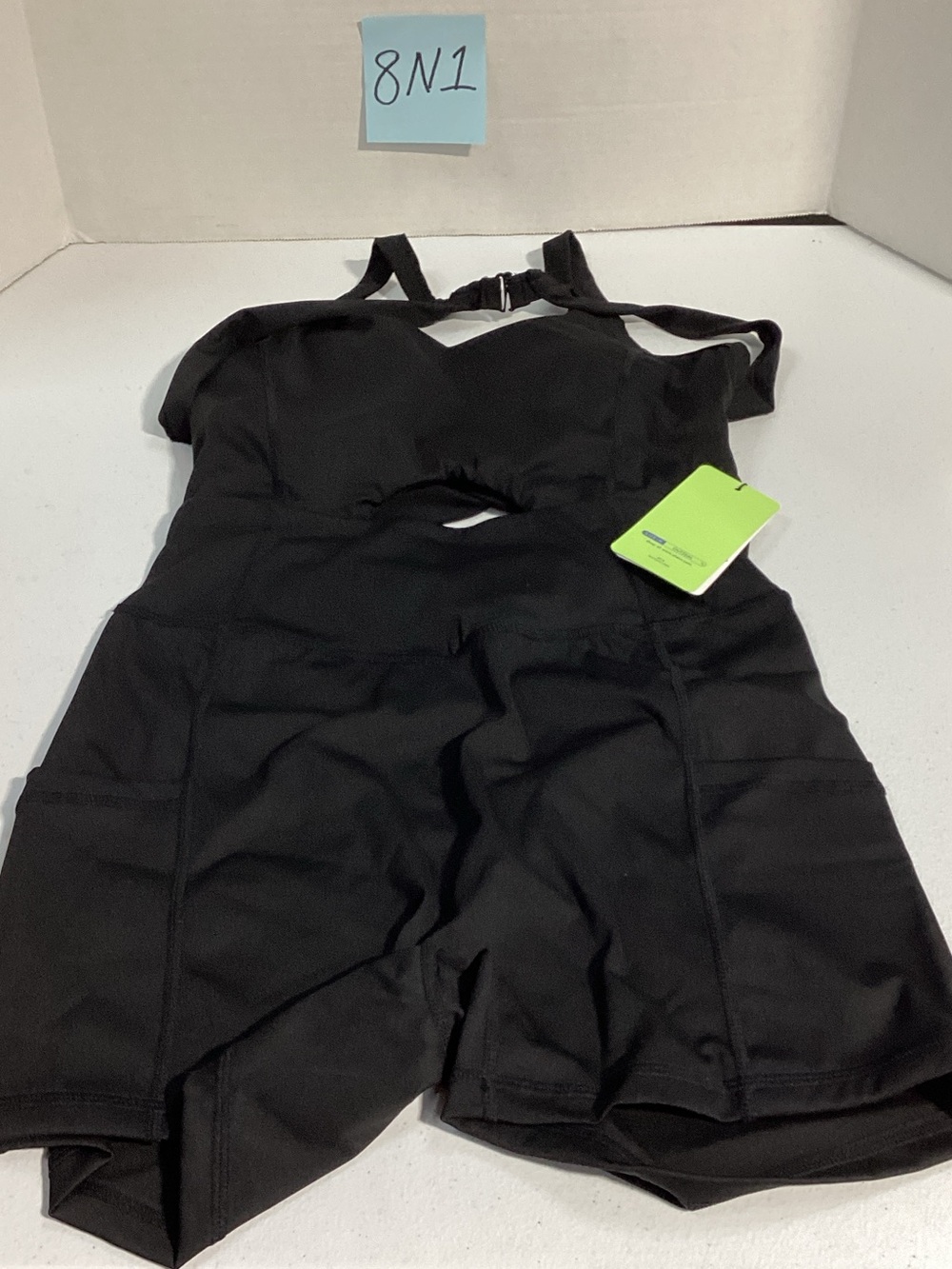 Black Seamless Shapewear Bodysuit with Built-In Shorts